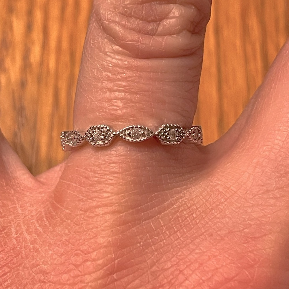 Sterling Silver Stackable Eternity Band With Czs … - image 5